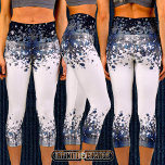 Navy Blue Grunge Denim Texture | Capri Leggings<br><div class="desc">An interesting layout of grunge denim printing of rivets in tones of denim blue</div>