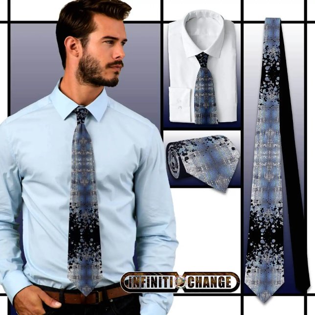 Navy Blue Grunge Denim Texture | Neck Tie (Creator Uploaded)