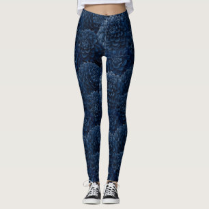 Navy Blue Gym Wear  Dahlias Luxury Women' Accessor Leggings