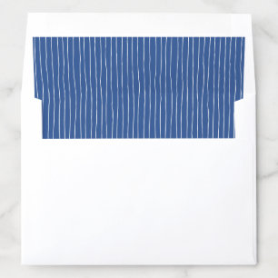 Navy Blue Hand Drawn Striped Envelope Liner