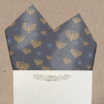 Navy Blue Hanukkah Menorah Star of David Pattern Tissue Paper<br><div class="desc">This design features a watercolor golden menorah and Star of David pattern set on a navy blue background. The background color may be changed to,  literally,  any color you like! Just choose the customize tool.</div>