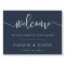 Navy Blue Happily Ever After Wedding Welcome Sign