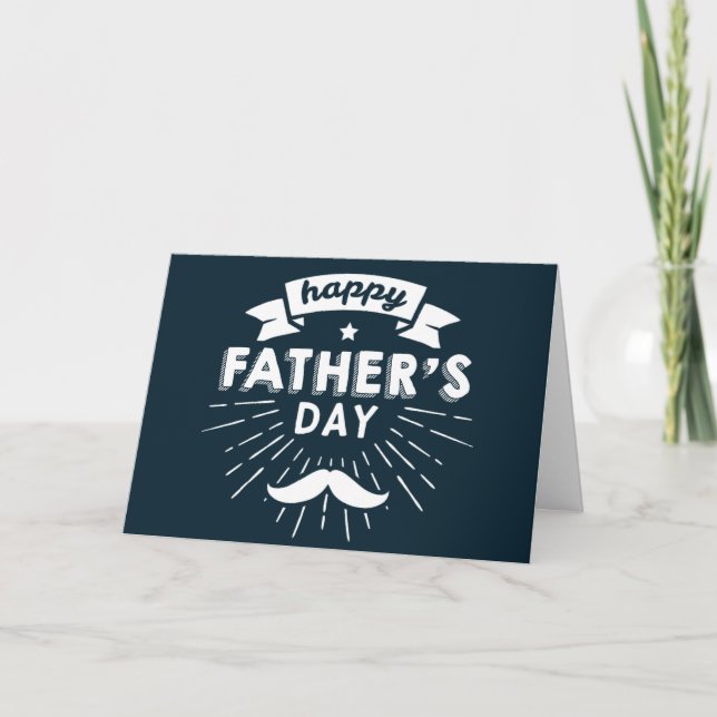 Navy Blue Happy Fathers Day Card (Front)