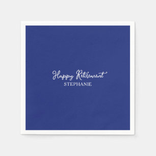 Navy Blue Happy Retirement Napkins