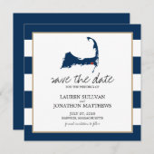 Navy Blue Harwich Cape Cod Map Save the Date (Front/Back)
