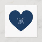 Navy Blue Heart Minimalist Share the Love Business
