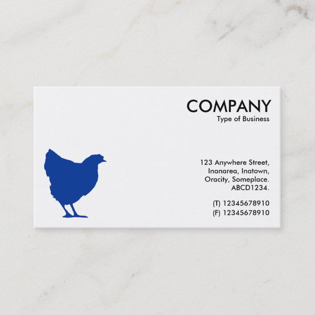 Navy Blue Hen Symbol - White Business Card (Front)