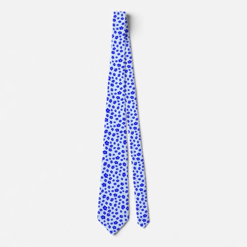 Navy Blue Hibiscus Floral Neck Tie