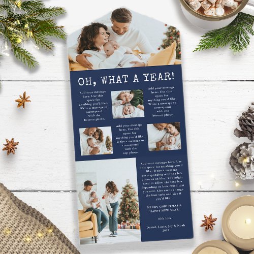 Navy Blue Holiday Collage Card