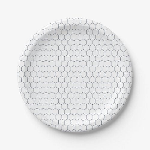 Navy Blue Honeycomb Paper Plate