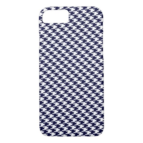 Navy Blue Houndstooth Pattern iPhone 7 Case