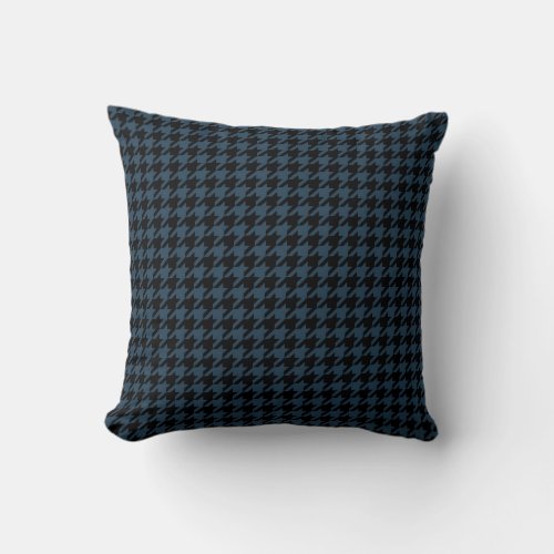 navy blue houndstooth throw pillow