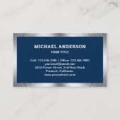 Navy Blue House Roofing Construction Roofer Business Card (Back)