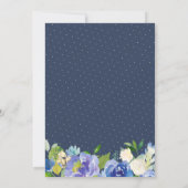 Navy Blue Hydrangea Floral Gorgeous Bridal Shower Invitation (Back)