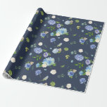 Navy Blue Hydrangea Wedding Wrapping Paper<br><div class="desc">Navy Blue Hydrangea Wedding Wrapping Paper</div>