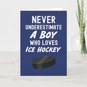 Navy Blue Ice Hockey Cards For Boys Kids Player