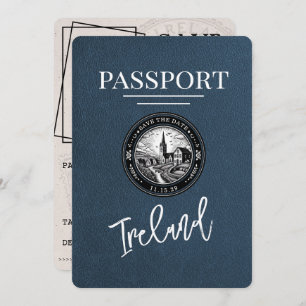 Navy Blue Ireland Passport Save The Date
