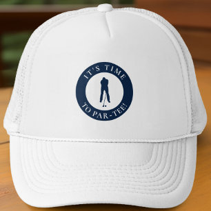 Navy Blue Its Time to Par Tee Humorous Golf Trucker Hat
