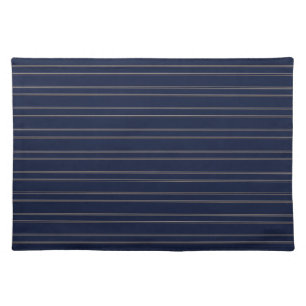 Navy Blue Ivory Gold Pinstripes Cloth Placemat