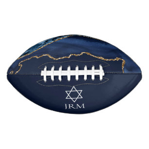 Navy Blue Jewish Star of David Bar Mitzvah Party Football