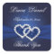 Navy Blue Joined Hearts Wedding Favor Sticker