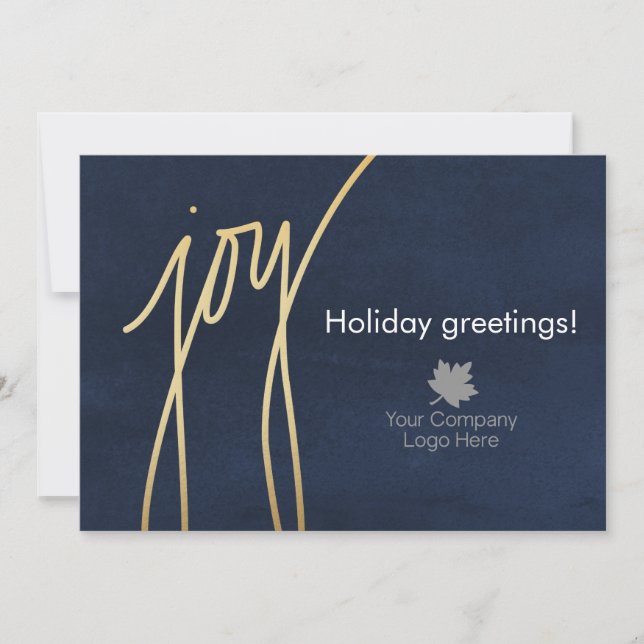 Navy Blue Joy Holiday Corporate Logo Imprinted (Front)