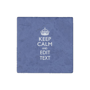 Navy Blue Keep Calm And Edit Text Personalized Stone Magnet
