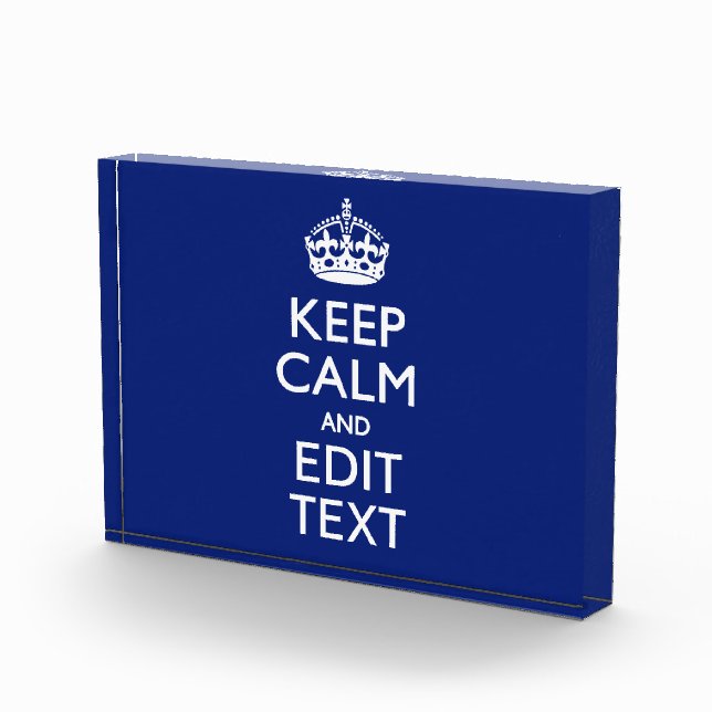 Navy Blue Keep Calm And Have Your Text Award (Right)