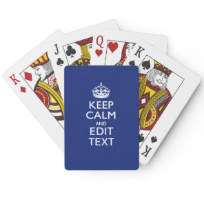 Navy Blue Keep Calm And Have Your Text Poker Cards