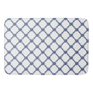Navy Blue Knots Nautical  Bath Mat