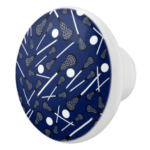 Navy blue lacrosse sticks ceramic knob