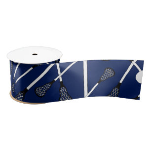 Navy blue lacrosse sticks satin ribbon