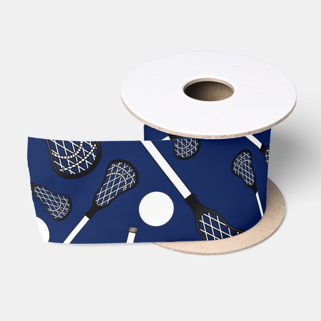 Navy blue lacrosse sticks satin ribbon (Spool)