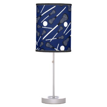 Navy Blue Lacrosse Sticks Table Lamp by Brothergravydesigns at Zazzle