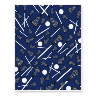 Navy blue lacrosse sticks temporary tattoos
