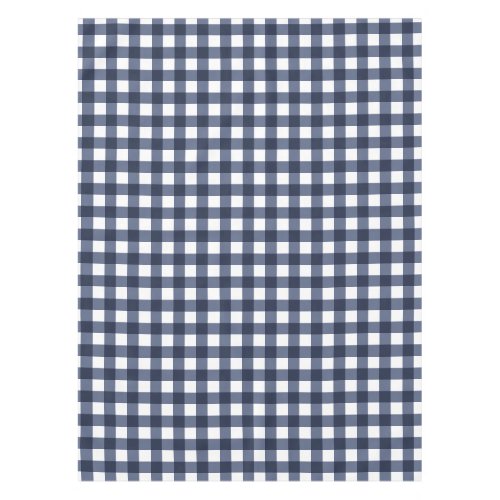 Navy Blue Large Classic Gingham Check Plaid Tablecloth