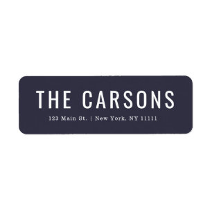 Navy Blue Large Lettering Return Address Label