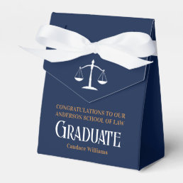 Navy Blue Law School Custom Graduation Party Favor Boxes
