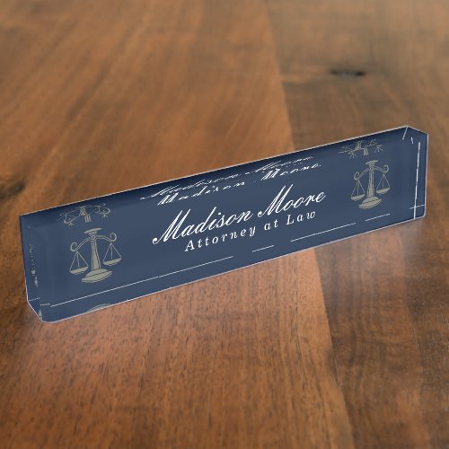 Navy Blue Lawyer  Desk Name Plate