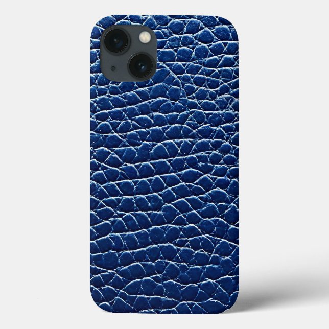 Navy Blue Leather Effect Premium Aesthetic Case-Mate iPhone Case (Back)