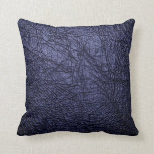 navy blue leather texture pillow