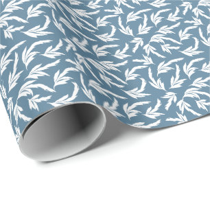 Navy blue leaves bandana wrapping paper