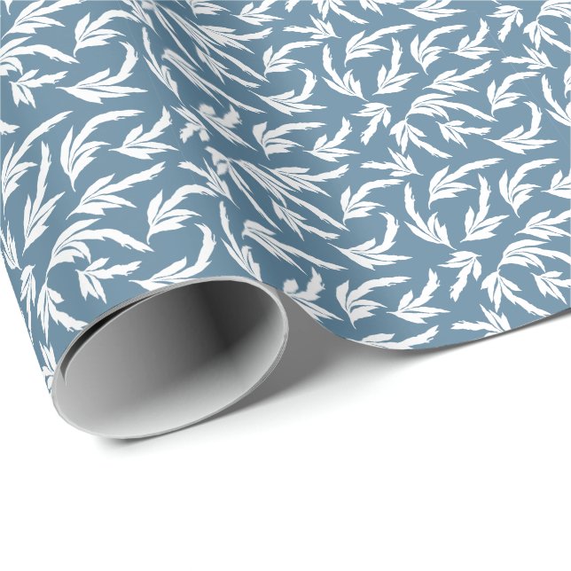 Navy blue leaves  bandana wrapping paper (Roll Corner)