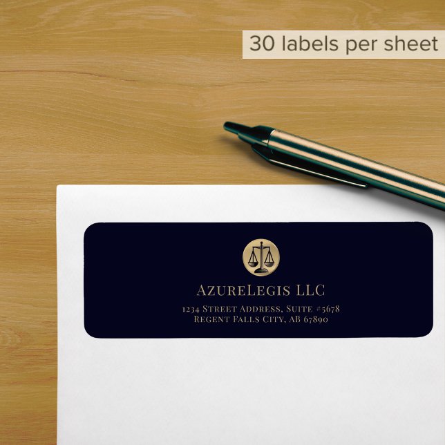 Navy Blue Legal Return Address Label (Creator Uploaded)