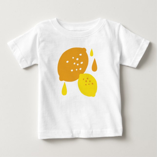  Navy Blue Lemon Art – Refreshing Citrus Design Baby T-Shirt (Front)