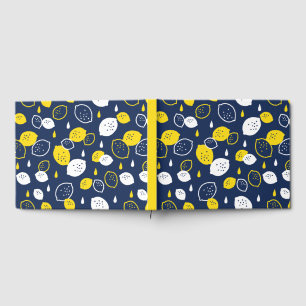 Navy Blue Lemon Art – Refreshing Citrus Design Guest Book