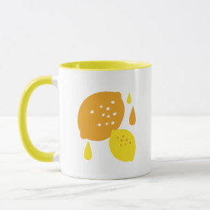 Navy Blue Lemon Art – Refreshing Citrus Design Mug