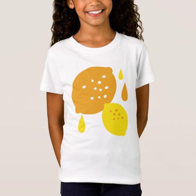  Navy Blue Lemon Art – Refreshing Citrus Design T-Shirt (Front)
