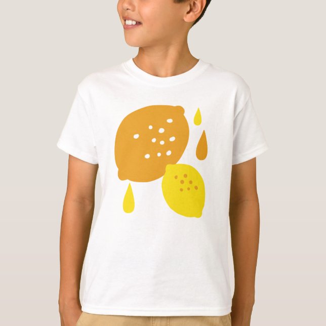  Navy Blue Lemon Art – Refreshing Citrus Design T-Shirt (Front)