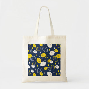 Navy Blue Lemon Art – Refreshing Citrus Design Tote Bag